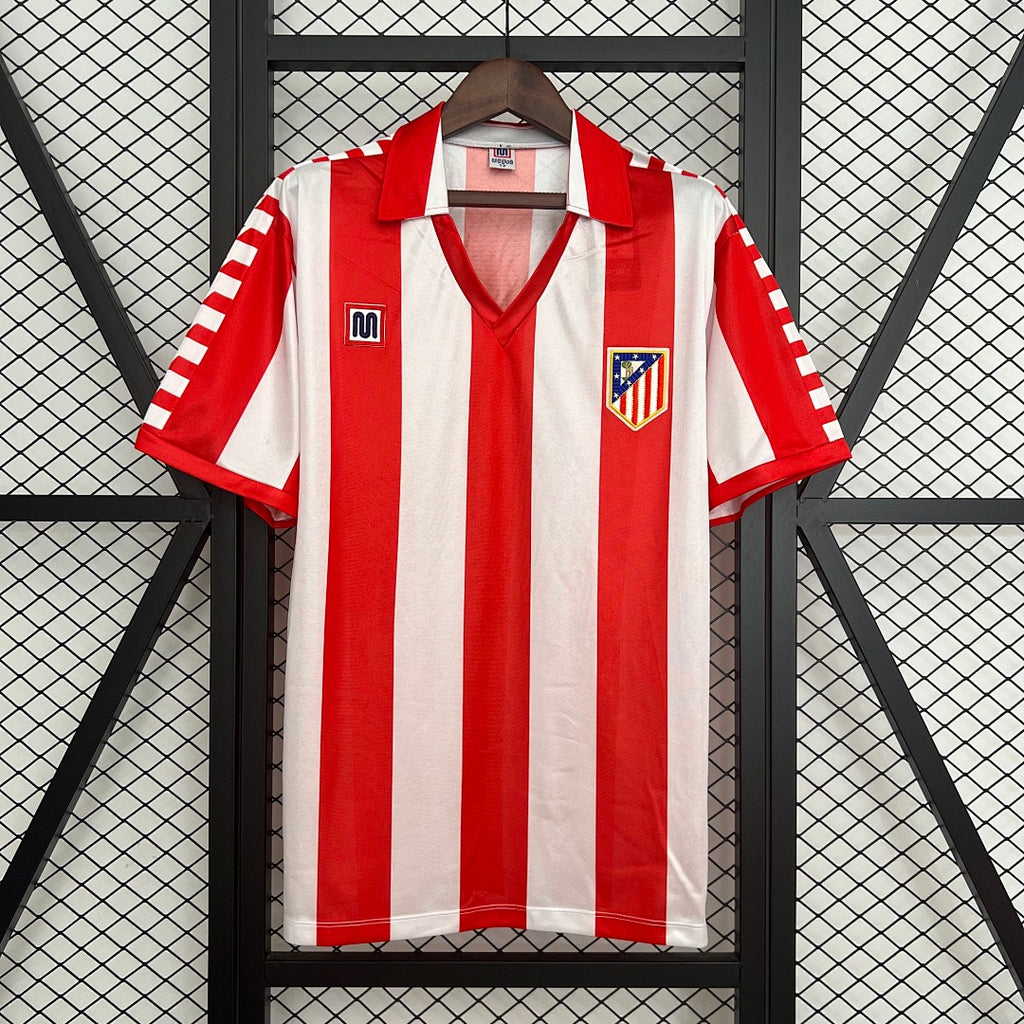 Camiseta Retro Atlético de Madrid Local Naranja y Roja 82/83 - frente