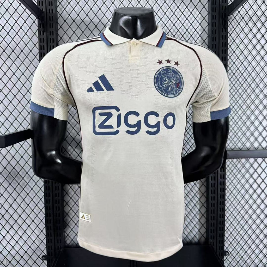 Camiseta Ajax Visita Gris Claro y Gris 2025/26 Versión Jugador - frente