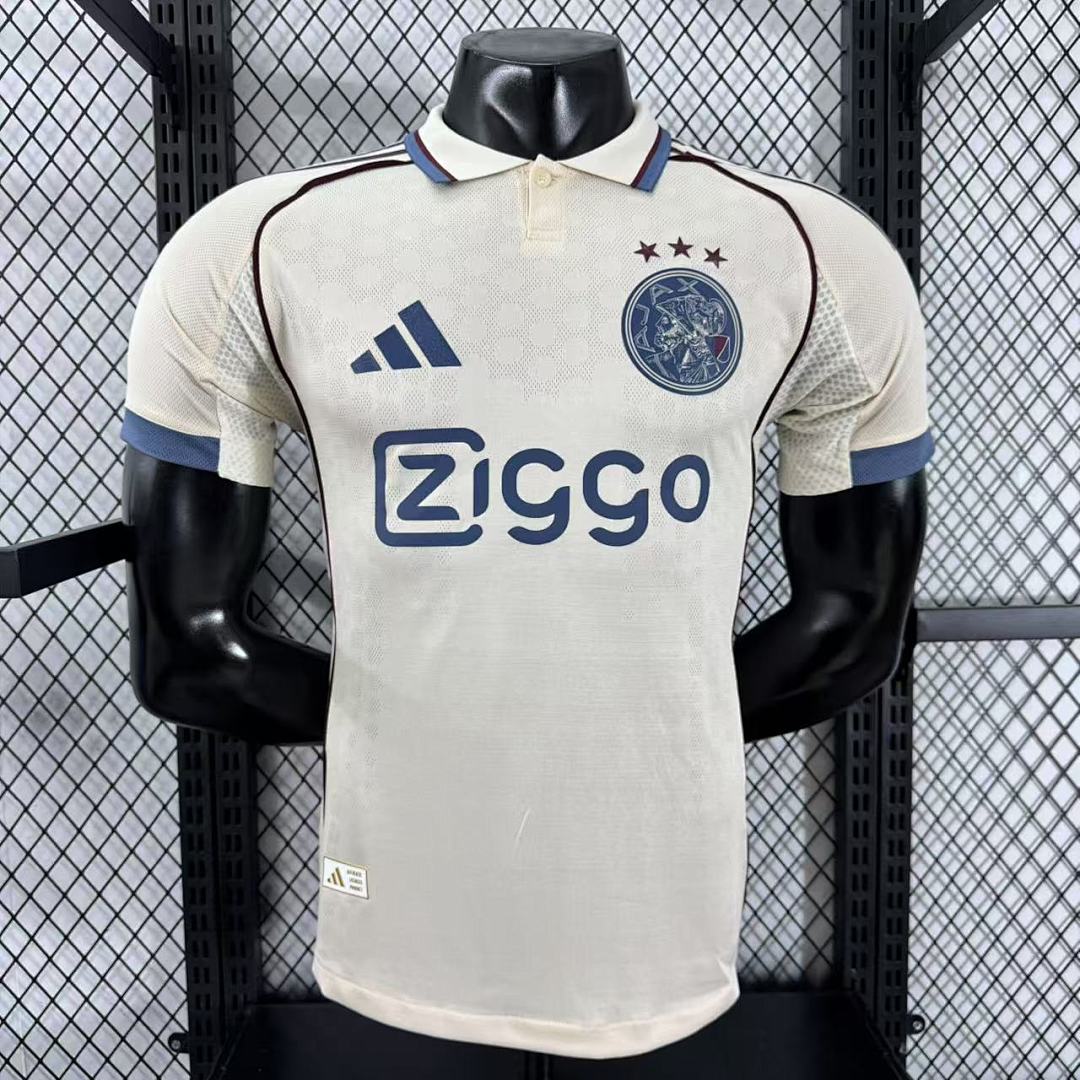 Camiseta Ajax Visita Gris Claro y Gris 2025/26 Versión Jugador - frente
