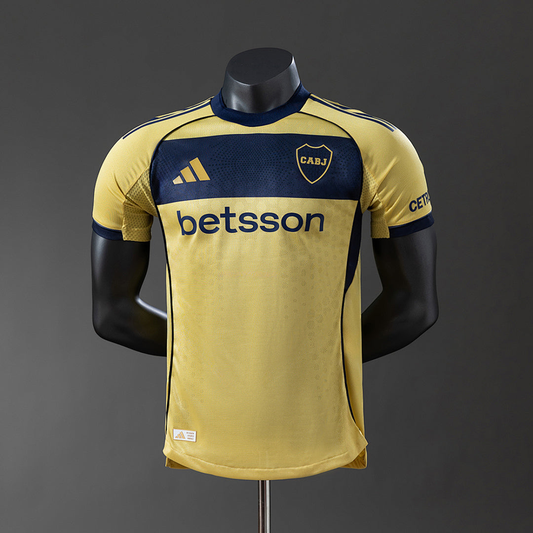 Camiseta Boca Juniors Visita Negra y Amarilla 2025/26 Versión Jugador - frente