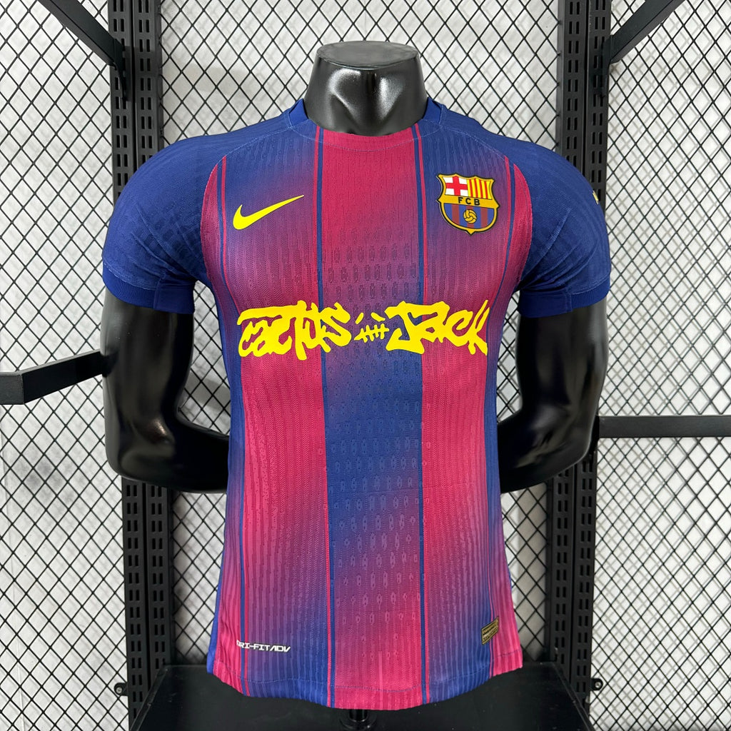Camiseta FC Barcelona Local Roja y Azul 2025/26 Versión Jugador - frente