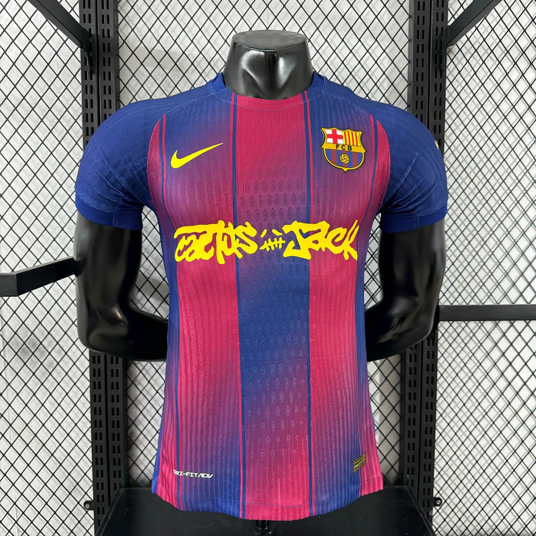 Camiseta FC Barcelona Local Roja y Azul 2025/26 Versión Jugador - frente