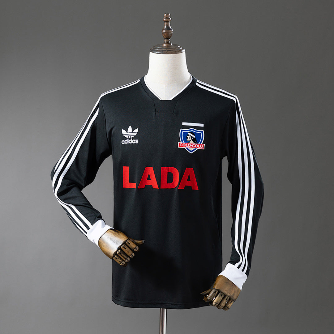 Camiseta Retro Colo Colo Negra Manga Larga 1991 - frente