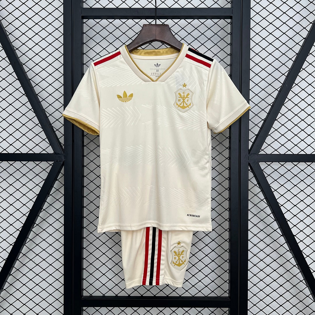Conjunto Niños Flamengo Tercera Amarilla y Negra 2025/26 - frente