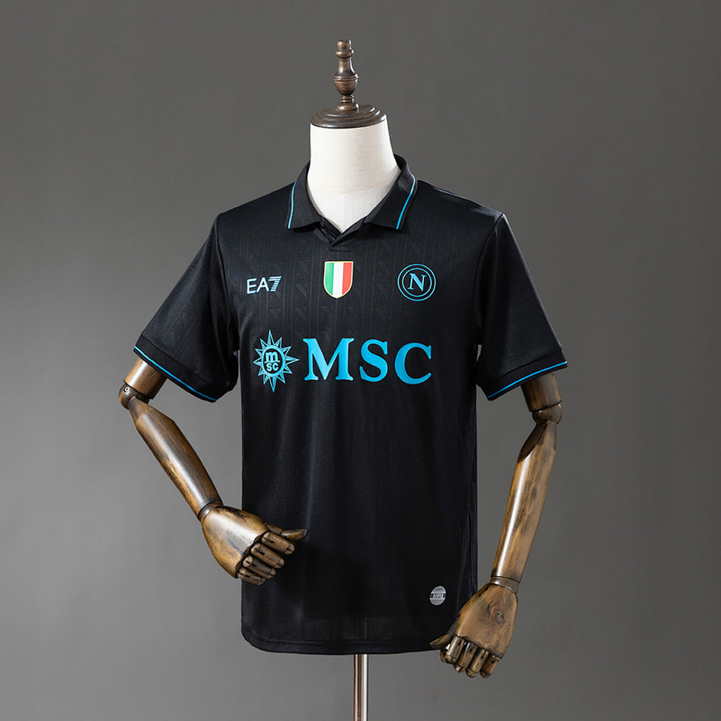 Camiseta SSC Napoli Negra y Gris Edición Especial 2025/26 - frente