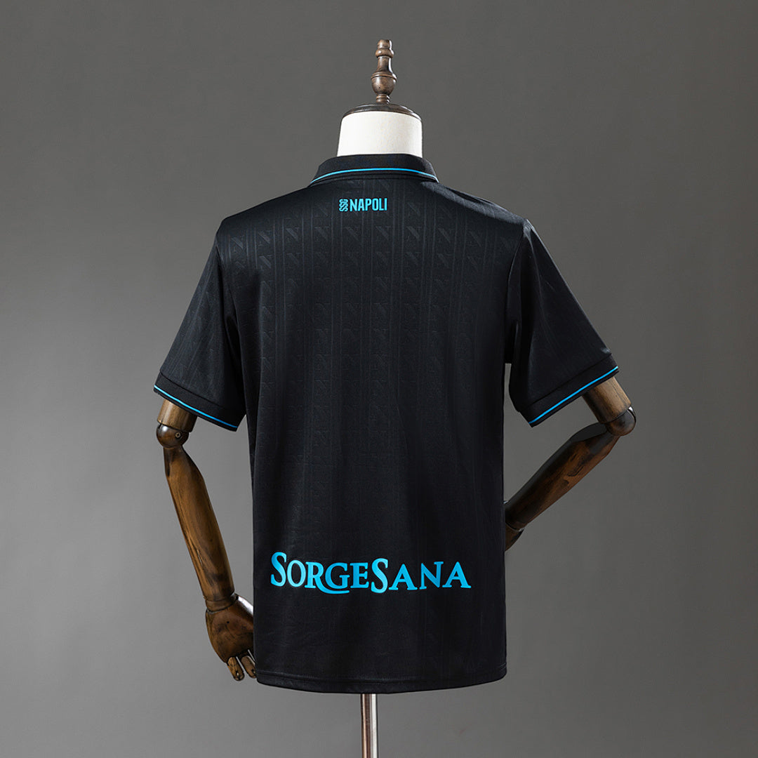 Camiseta SSC Napoli Negra y Gris Edición Especial 2025/26 - espalda