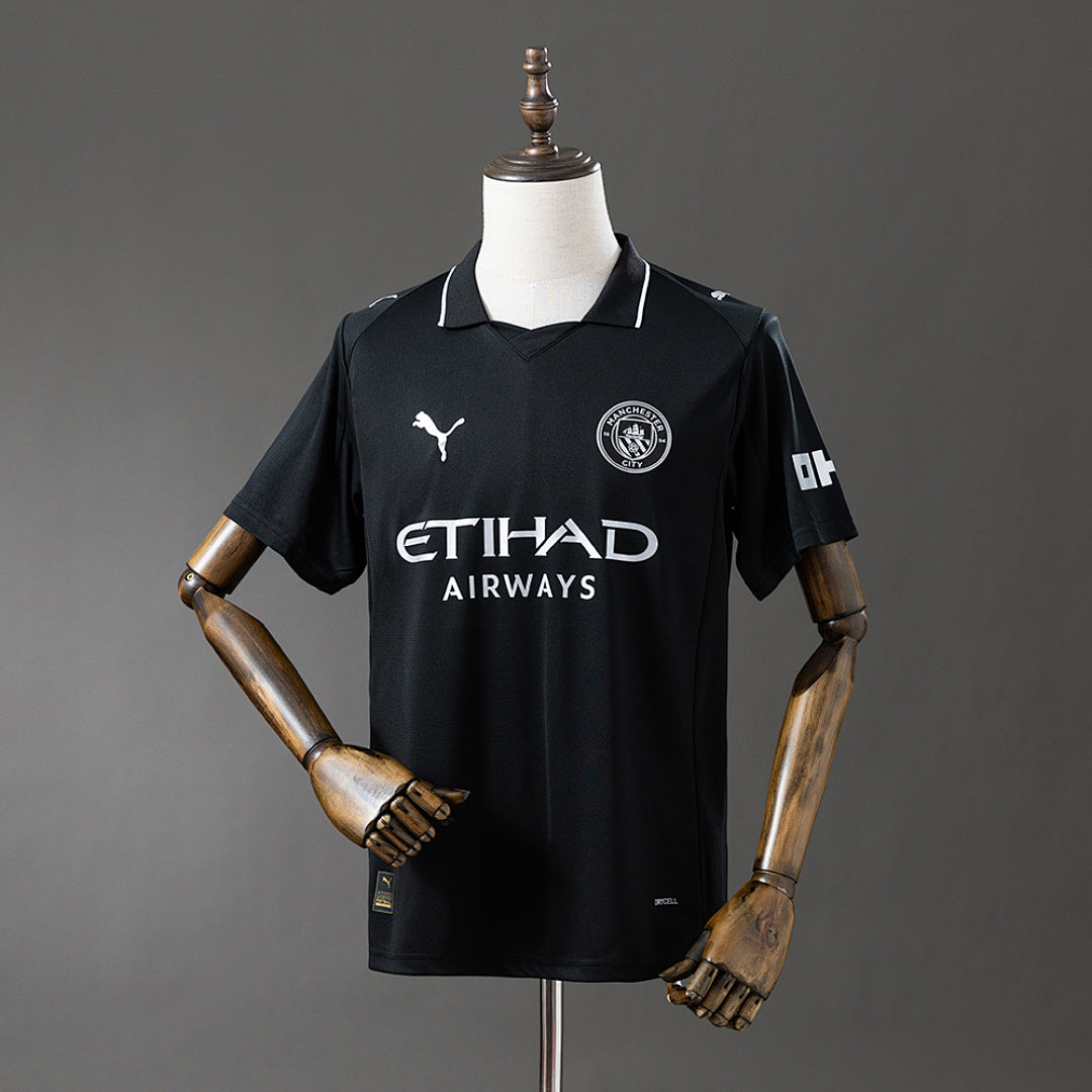 Camiseta Manchester City Visita Negra y Gris 2025/26 - frente