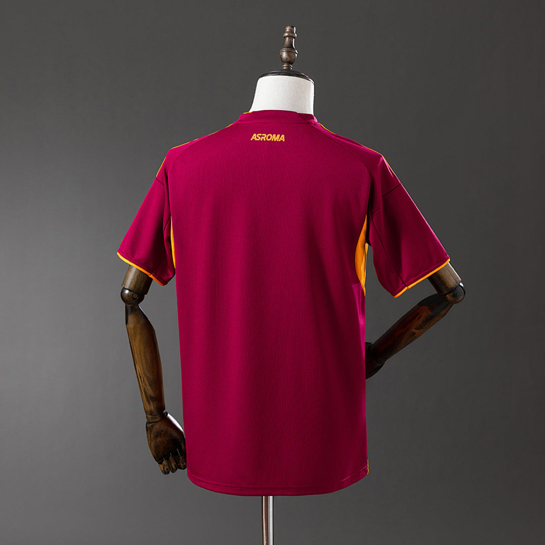 Camiseta AS Roma Local Roja y Gris 2025/26 - espalda