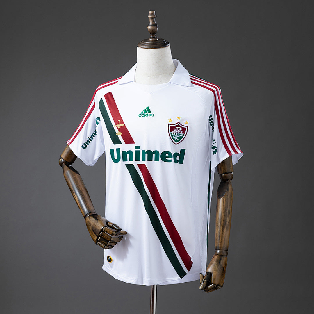 Camiseta Retro Fluminense Visita Celeste y Gris 2009 - frente