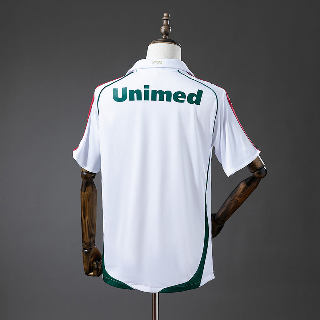Camiseta Retro Fluminense Visita Celeste y Gris 09/10 - espalda