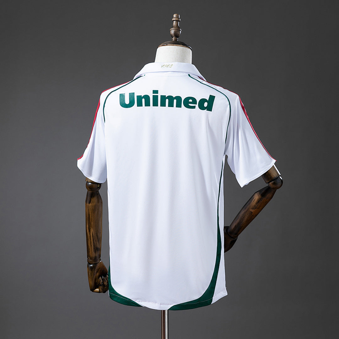Camiseta Retro Fluminense Visita Celeste y Gris 09/10 - espalda