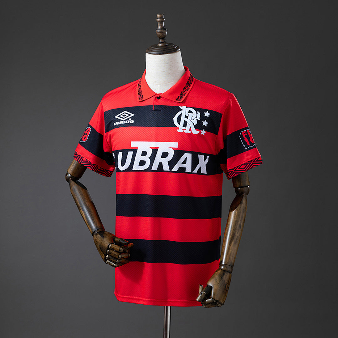 Camiseta Retro Flamengo Local Negra y Gris 1994 - frente