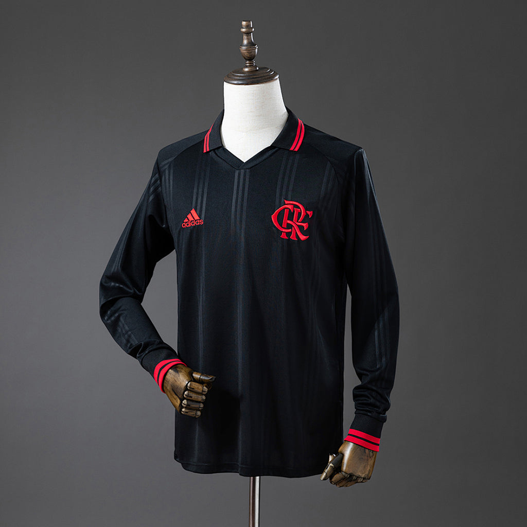 Camiseta Retro Flamengo Negra Manga Larga 2019 - frente