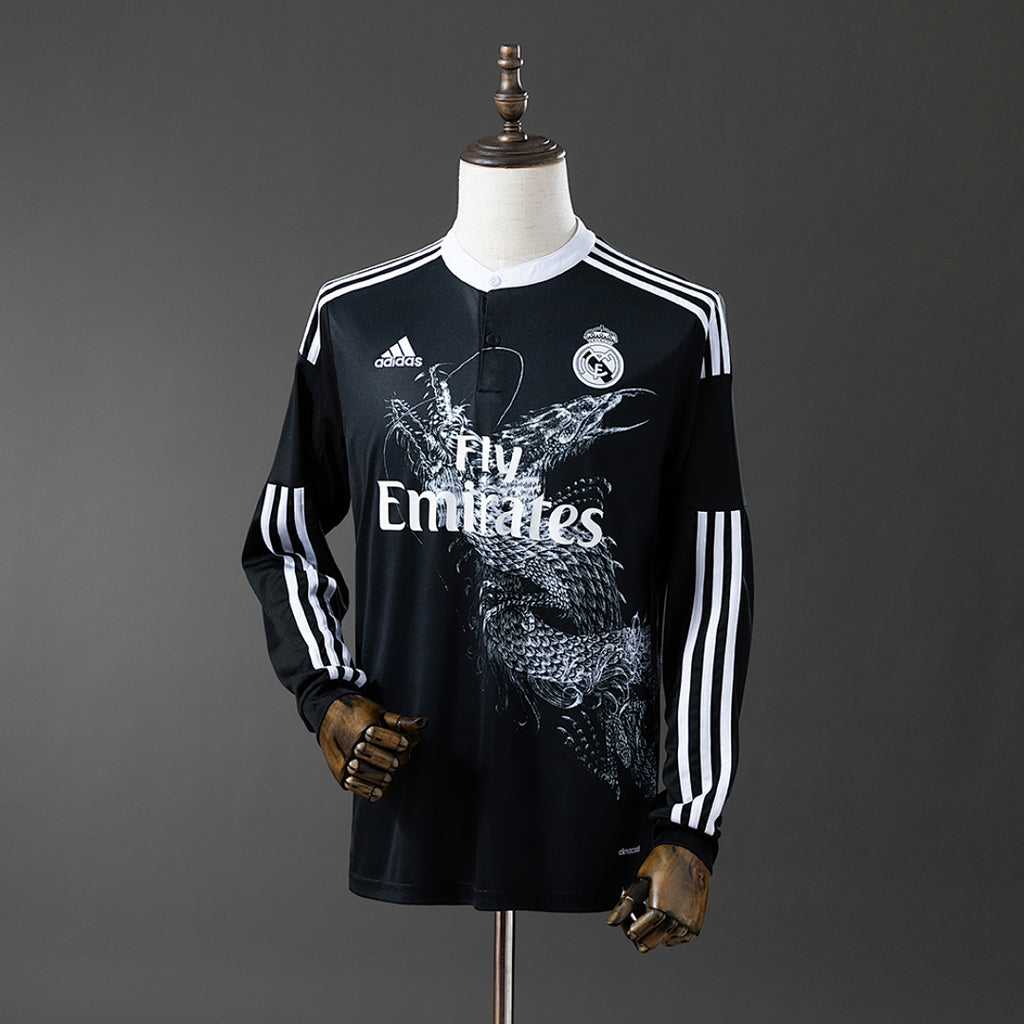 Camiseta Retro Real Madrid Visita Manga Larga 2014 - frente