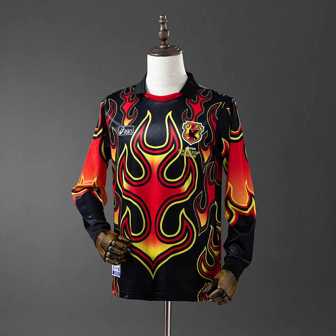 Camiseta Retro Japón Portero Negra Manga Larga 1998 - frente