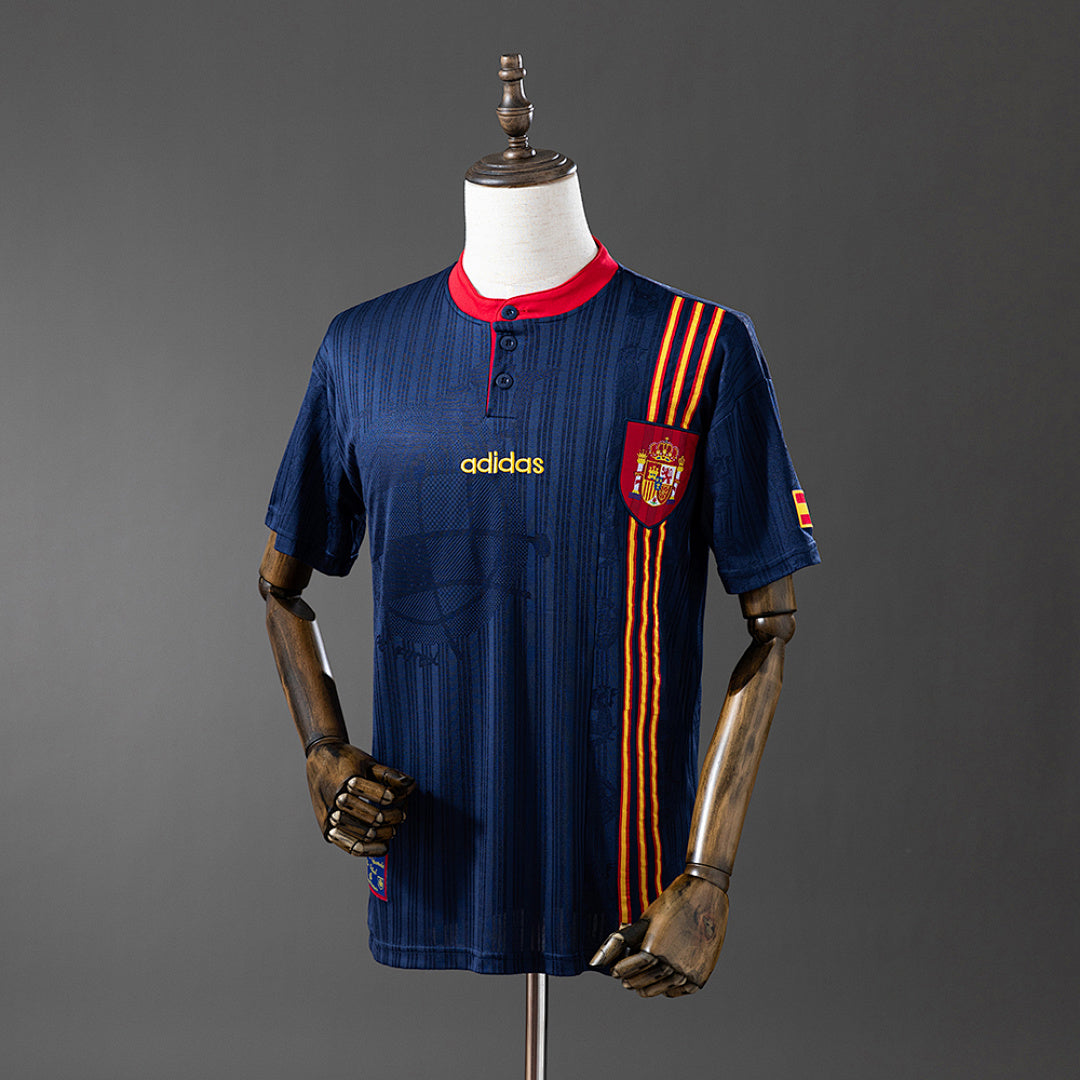 Camiseta Retro España Visita Negra y Gris 1996 - frente