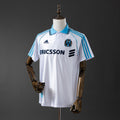 Camiseta Retro Olympique de Marsella Local Gris y Celeste 1990 - frente