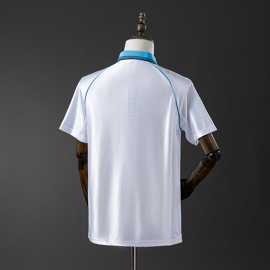 Camiseta Retro Olympique de Marsella Local Azul y Negra 1990 - espalda
