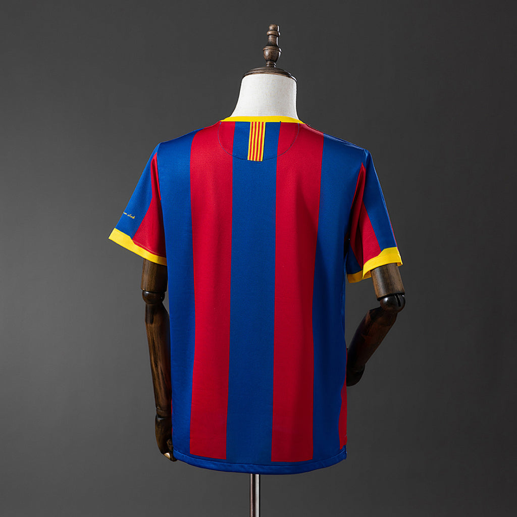 Camiseta Retro FC Barcelona Local Azul y Burdeos 10/11 - espalda