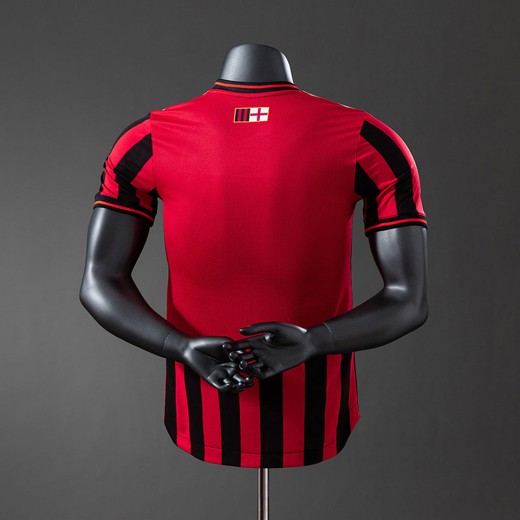 Camiseta Retro AC Milan Roja y Gris Edición Especial 24/25 Versión Jugador - espalda