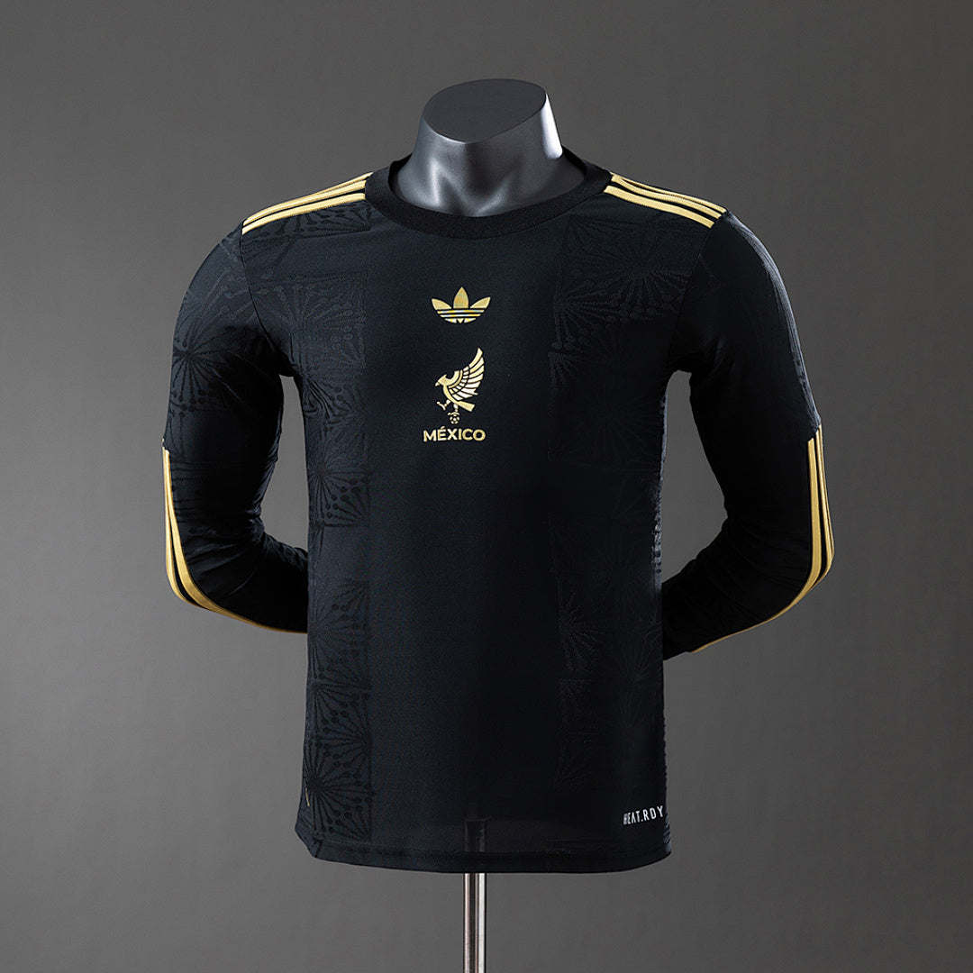 Camiseta México Negra Edición Especial Manga Larga 2025/26 Versión Jugador - frente
