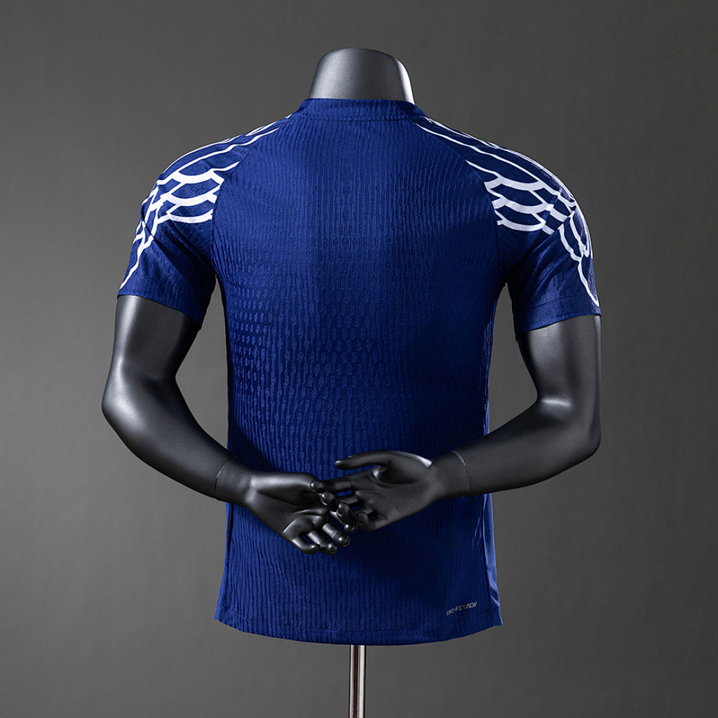 Camiseta PSG Cuarta Azul Marino y Gris 2024/25 Versión Jugador - espalda