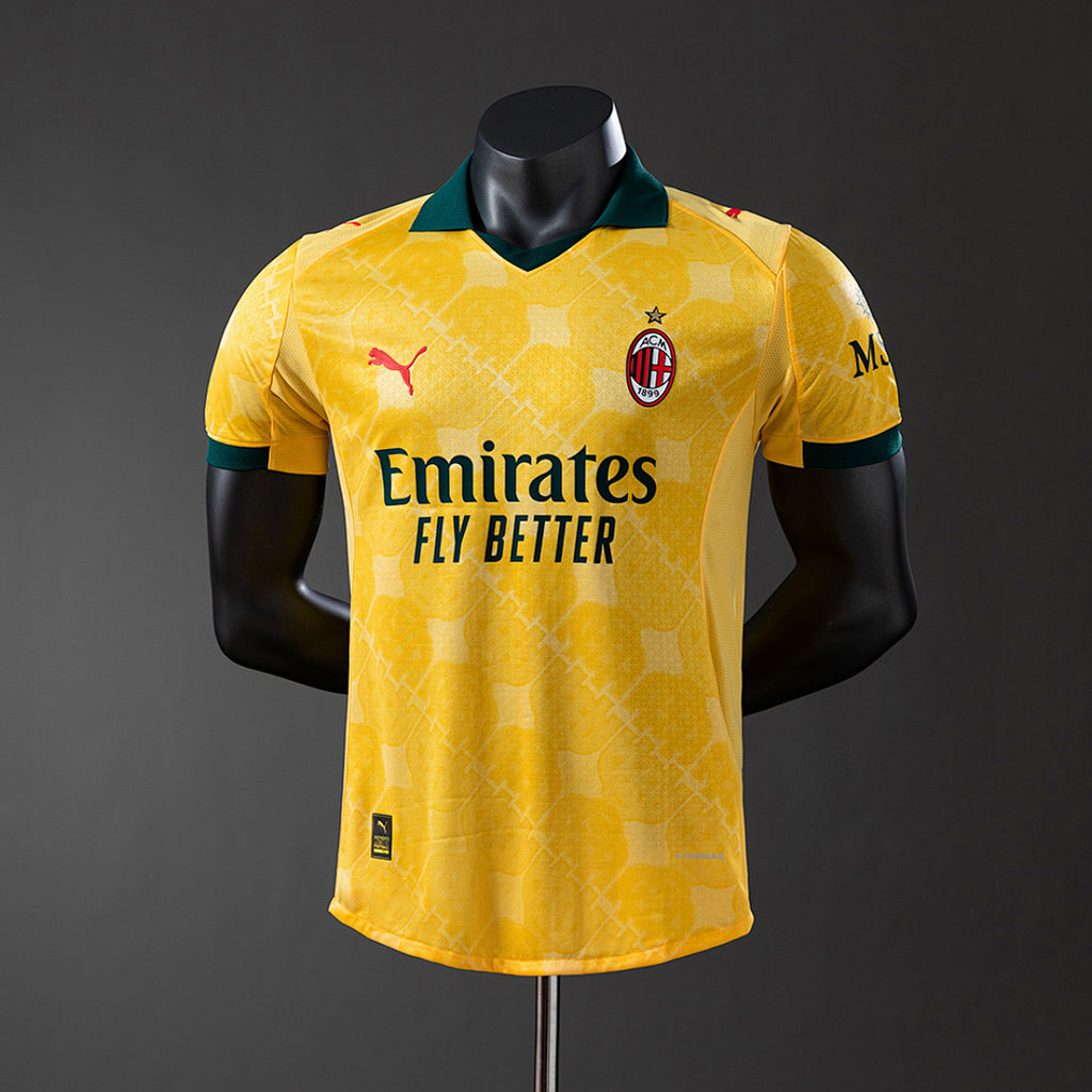 Camiseta AC Milan Visita Dorada y Negra 2025/26 Versión Jugador - frente