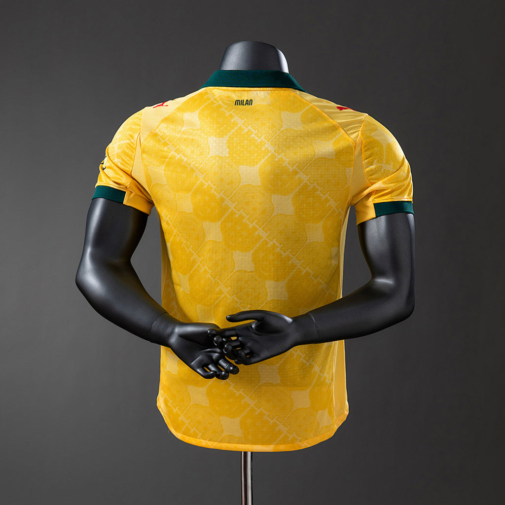 Camiseta AC Milan Visita Dorada y Negra 2025/26 Versión Jugador - espalda