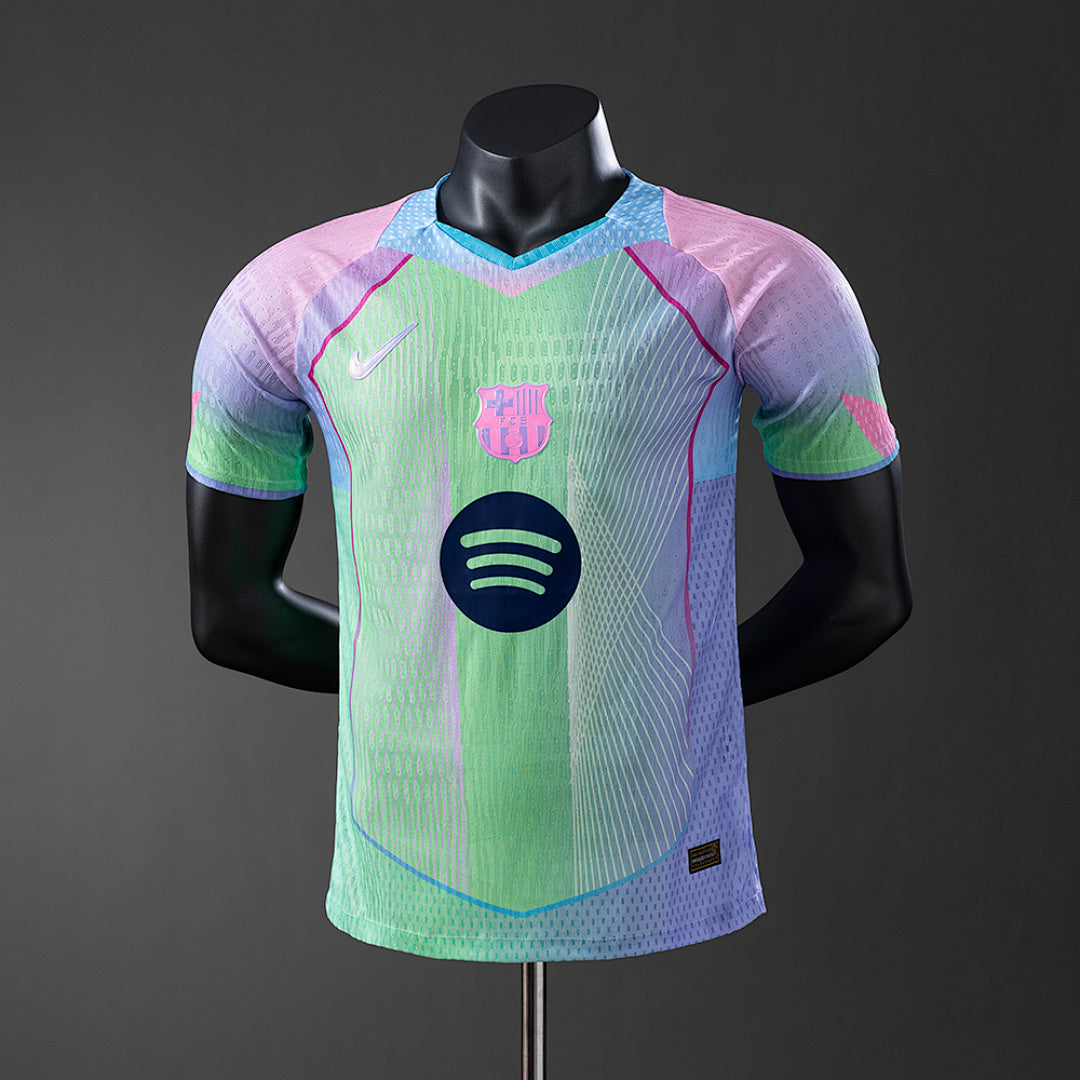 Camiseta FC Barcelona Turquesa y Negra Edición Especial 2025/26 Versión Jugador - frente