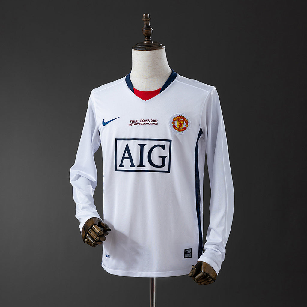 Camiseta Retro Manchester United Visita Champions League Manga Larga 2008 - frente