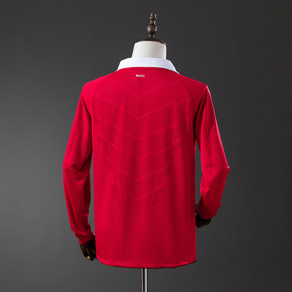 Camiseta Retro Manchester United Local Manga Larga 10/11 - espalda