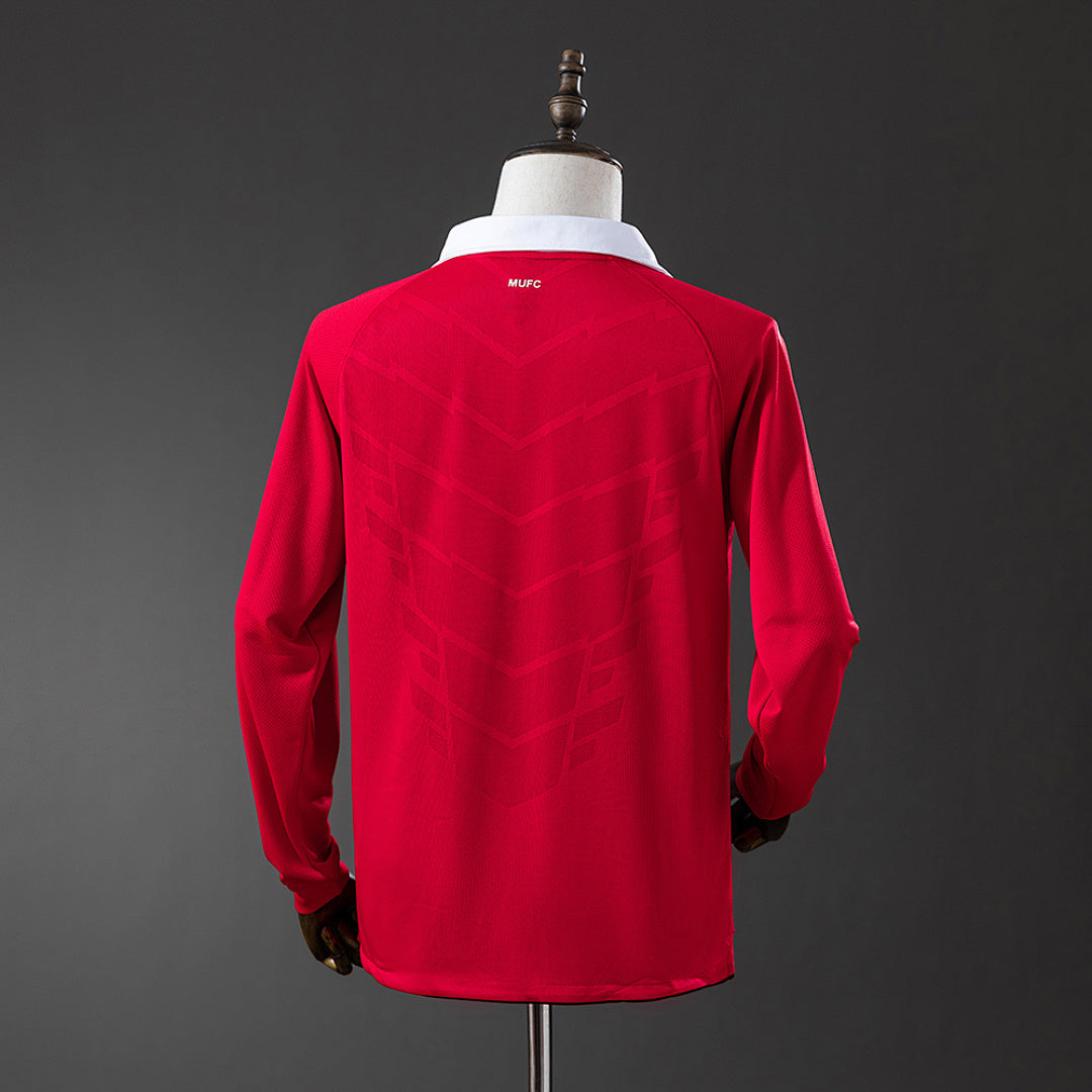 Camiseta Retro Manchester United Local Manga Larga 10/11 - espalda