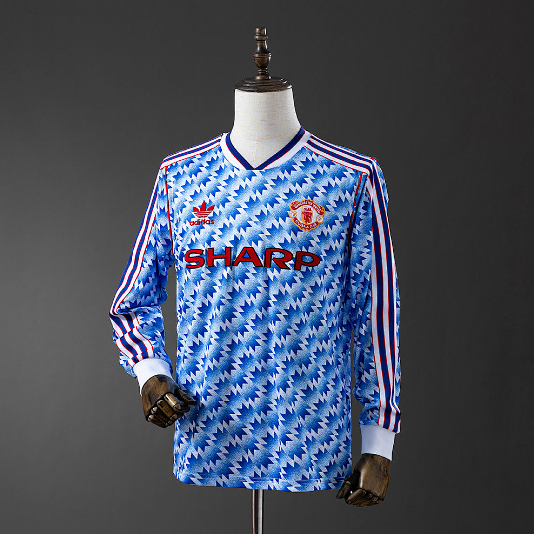 Camiseta Retro Manchester United Visita Manga Larga 90/92 - frente