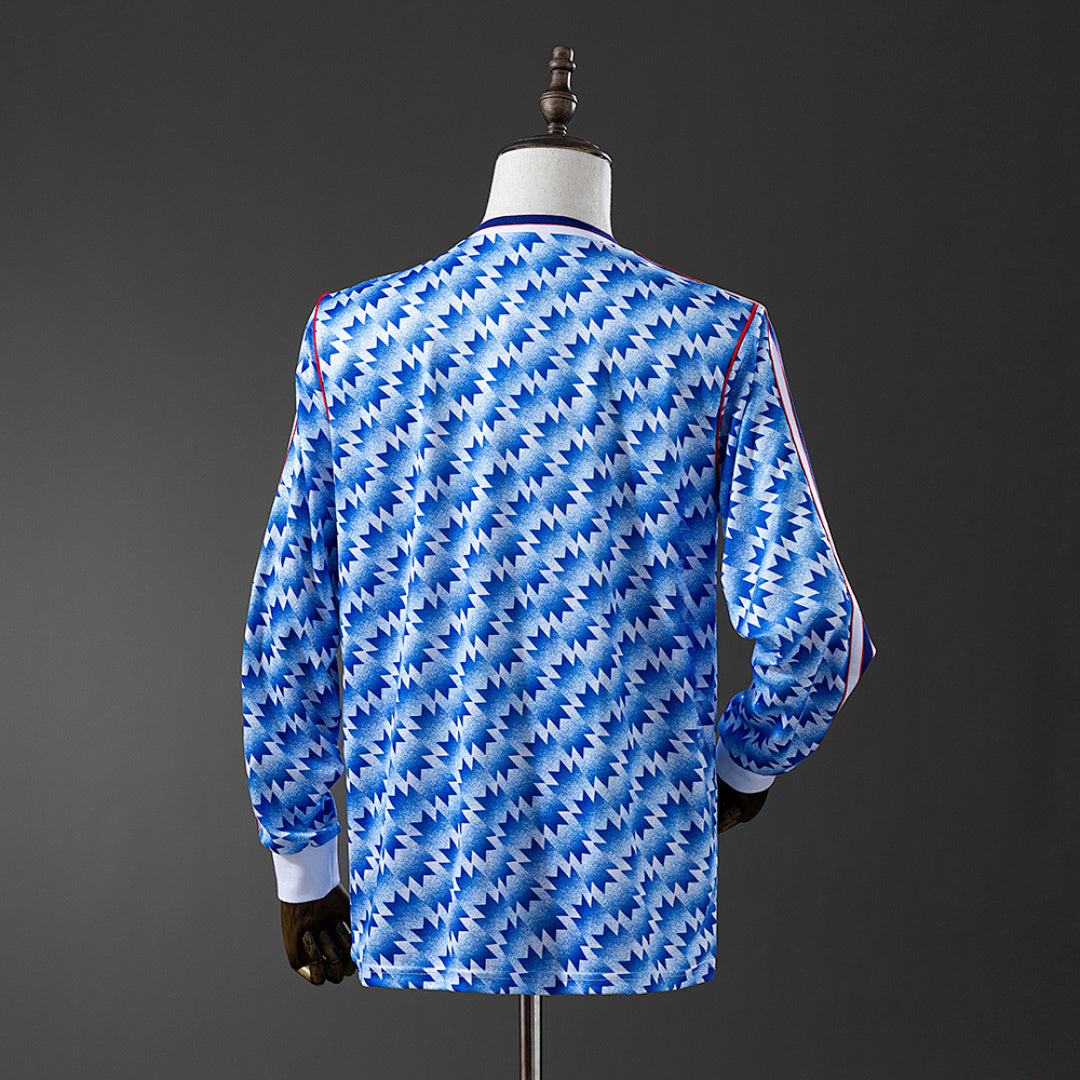 Camiseta Retro Manchester United Visita Manga Larga 90/92 - espalda