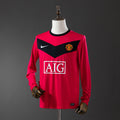 Camiseta Retro Manchester United Local Burdeos y Negra Manga Larga 2010 - frente