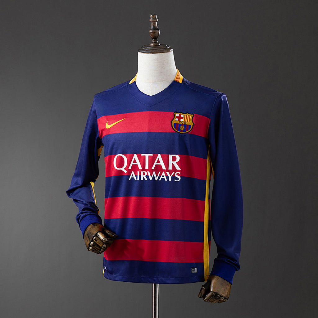Camiseta Retro FC Barcelona Local Manga Larga 2015 - frente