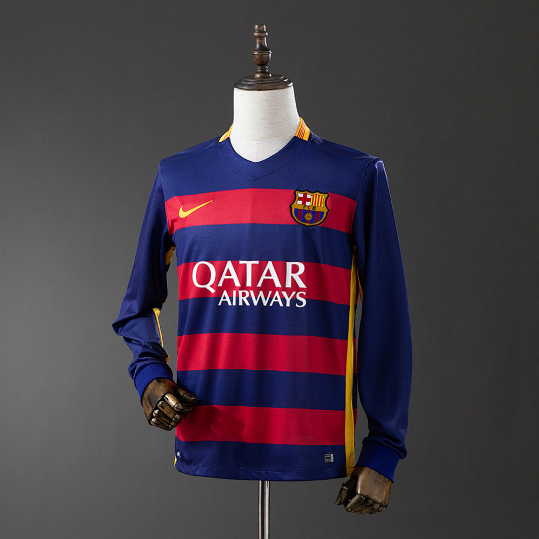 Camiseta Retro FC Barcelona Local Manga Larga 2015 - frente