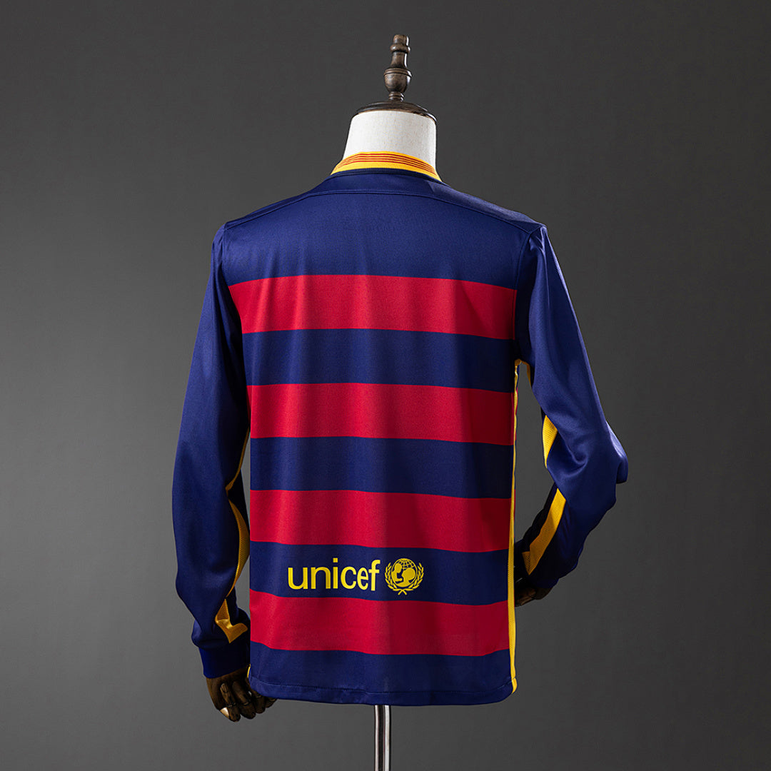 Camiseta Retro FC Barcelona Local Manga Larga 15/16 - espalda