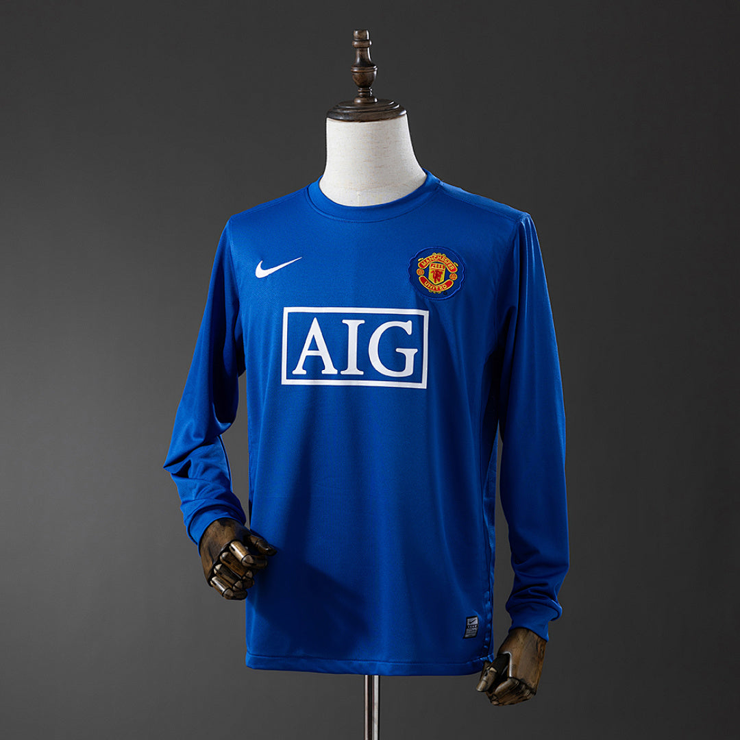 Camiseta Retro Manchester United Visita Manga Larga 2008 - frente