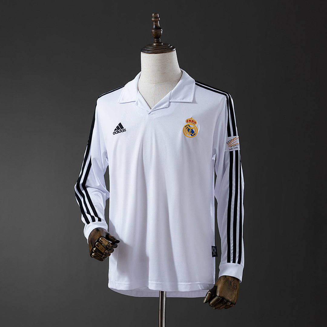 Camiseta Retro Real Madrid Local Champions League Manga Larga 2002 - frente
