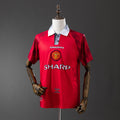 Camiseta Retro Manchester United Local Burdeos y Gris 1996 - frente