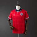 Camiseta Retro Inglaterra Visita Burdeos y Gris 1990 - frente