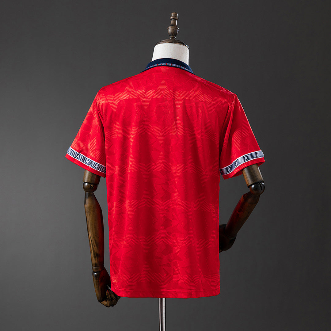 Camiseta Retro Inglaterra Visita Burdeos y Negra 1990 - espalda