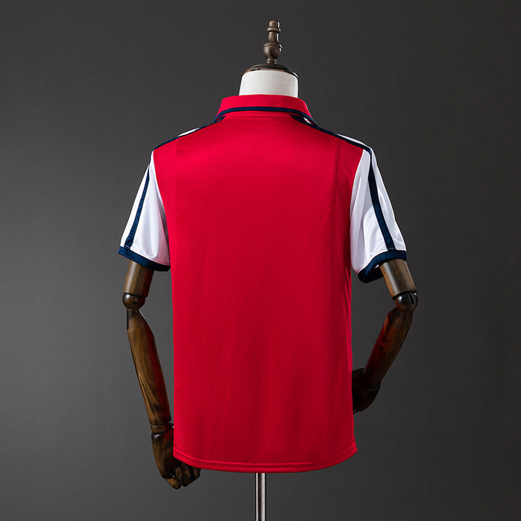 Camiseta Retro Arsenal Local Roja y Burdeos 01/02 - espalda