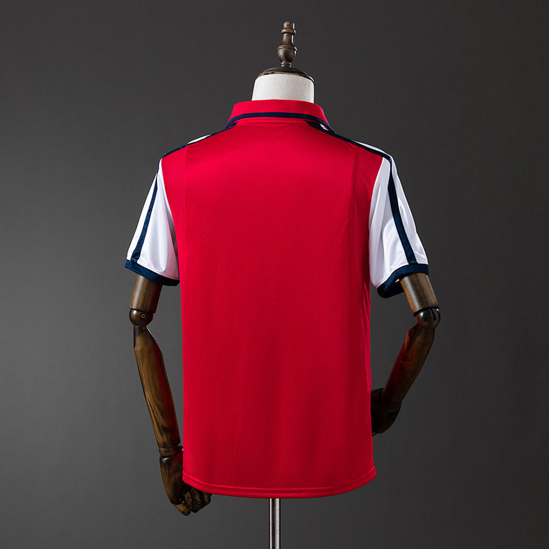 Camiseta Retro Arsenal Local Roja y Burdeos 01/02 - espalda