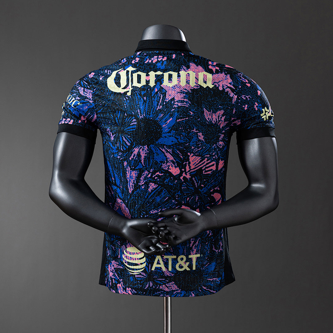 Camiseta Club América Visita Azul Marino y Gris 2025/26 Versión Jugador - espalda