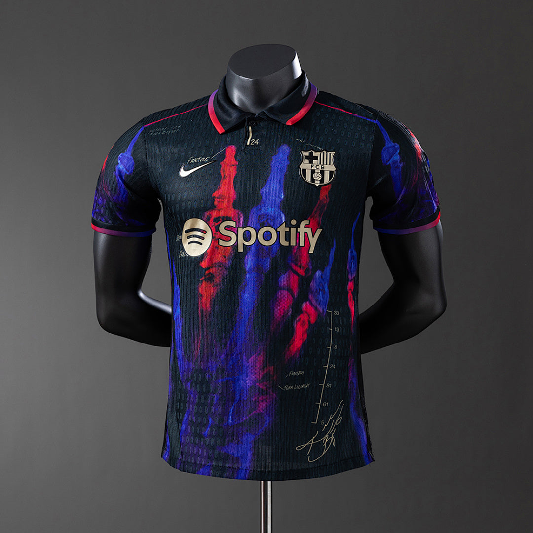 Camiseta FC Barcelona Negra y Azul Marino Negra Edición Especial 2025/26 Versión Jugador - frente