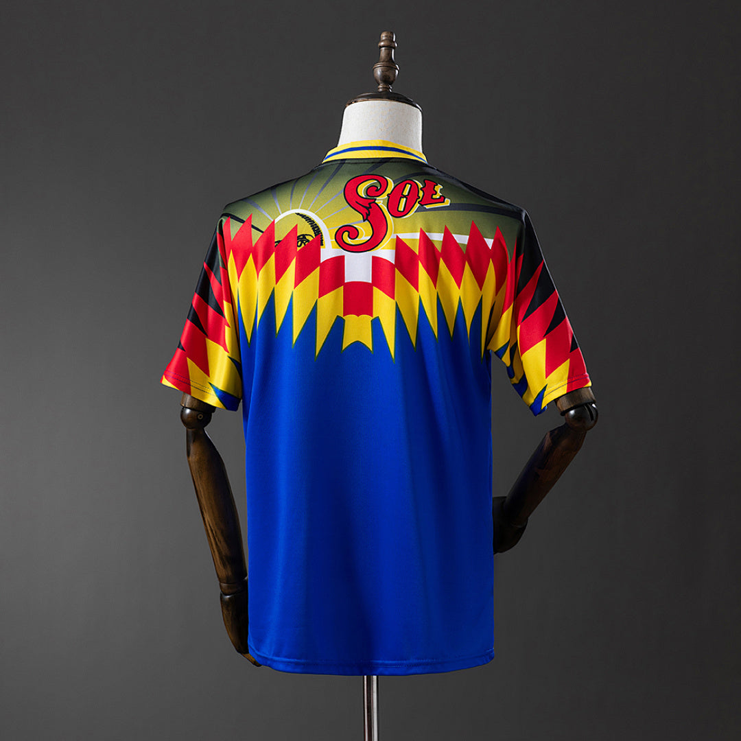 Camiseta Retro Club América Visita Azul y Negra 1995 - espalda