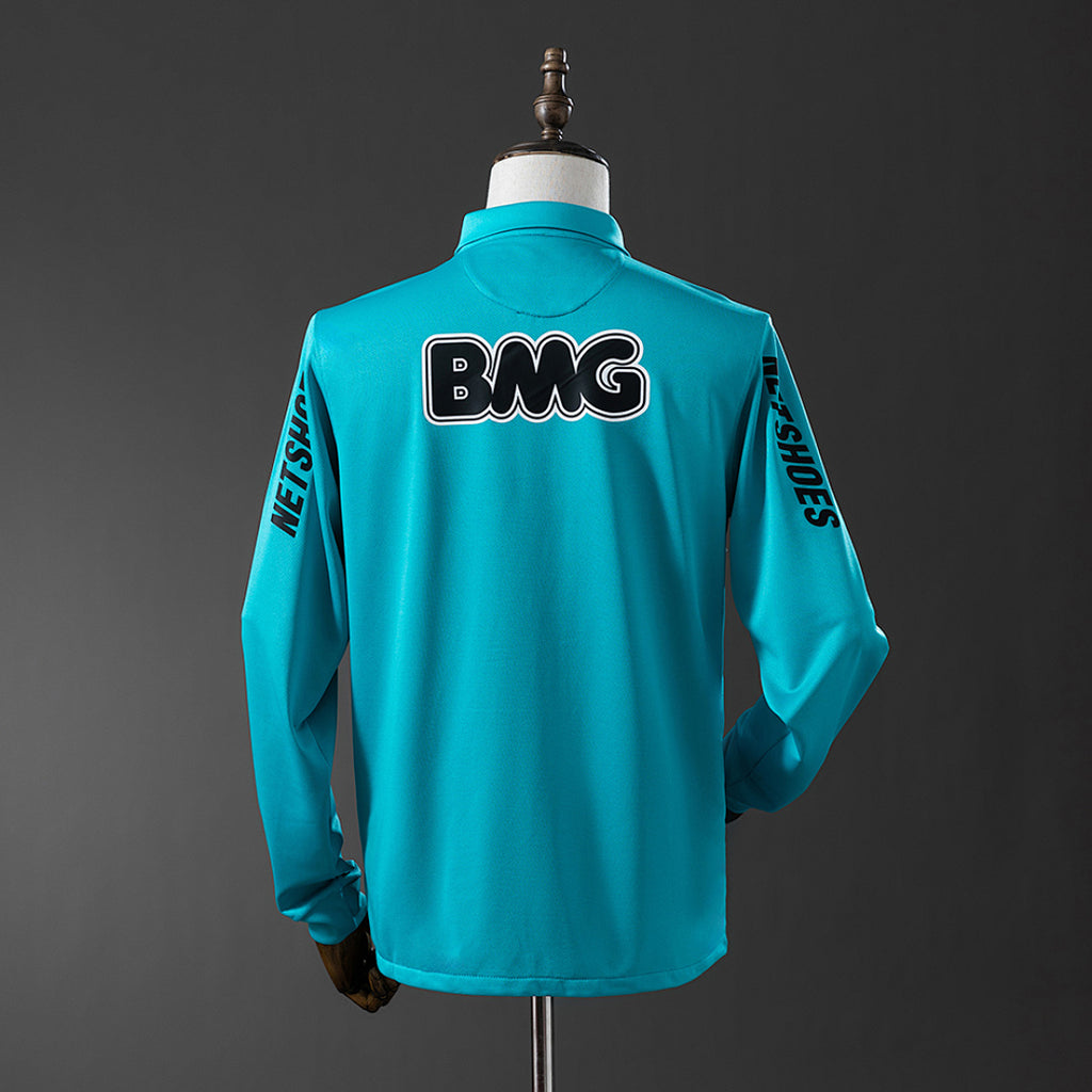 Camiseta Retro Santos Visita Turquesa y Negra Manga Larga 12/13 - espalda