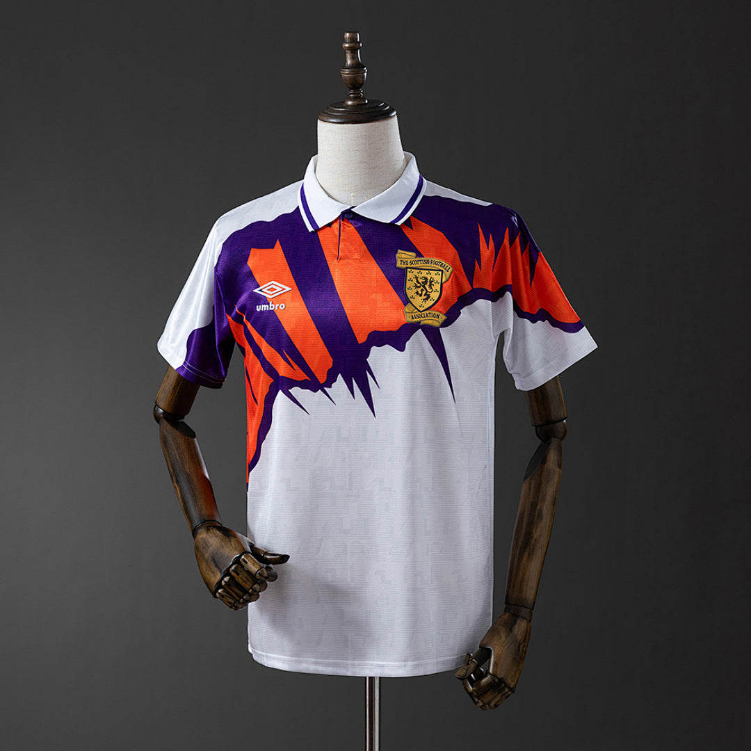 Camiseta Retro Escocia Visita Negra y Gris Claro 91/93 - frente